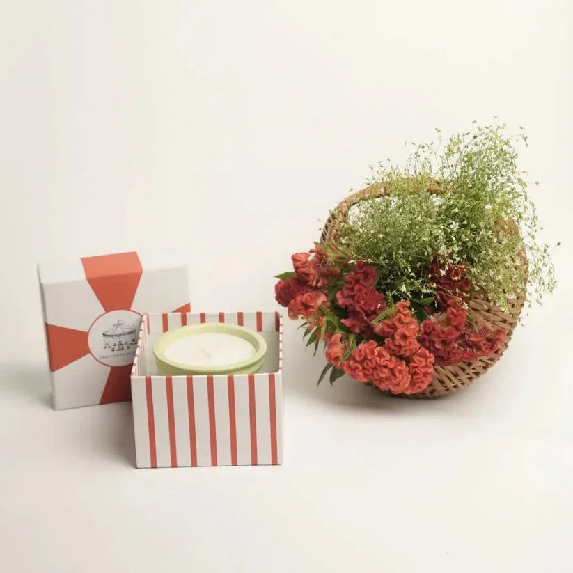 Stoneware Scented Candle 250g – Berry Pomegranate Fragrance | Luxury Soy Wax Long-Lasting Aroma Candle in Gift Box