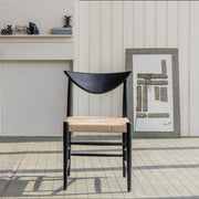 Saanra Designer Dining Chair | Mango Wood Chair with Upholstered Seat with Black Wire Brush Finish