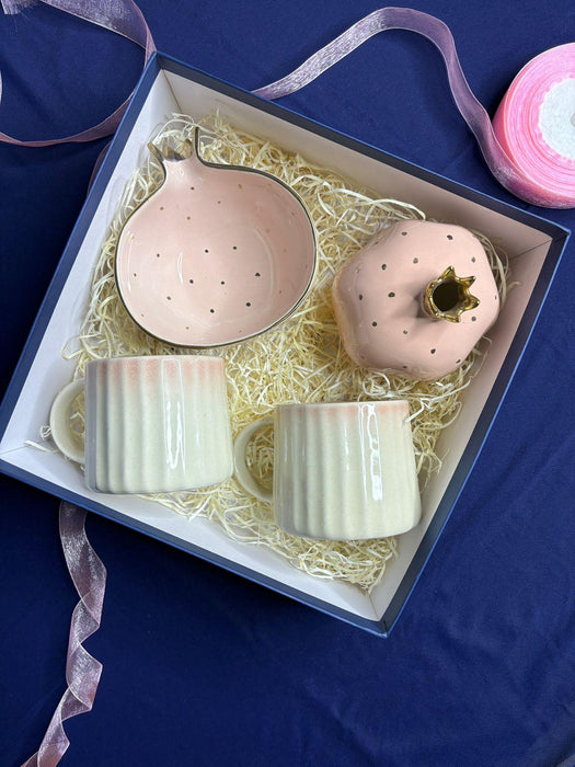 Pastel Hamper Gift Box | Mug Set with Bowl & Vase