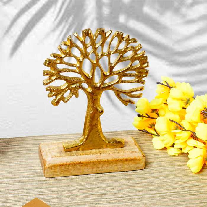 Tree Of Life Decor Showpiece - Gold