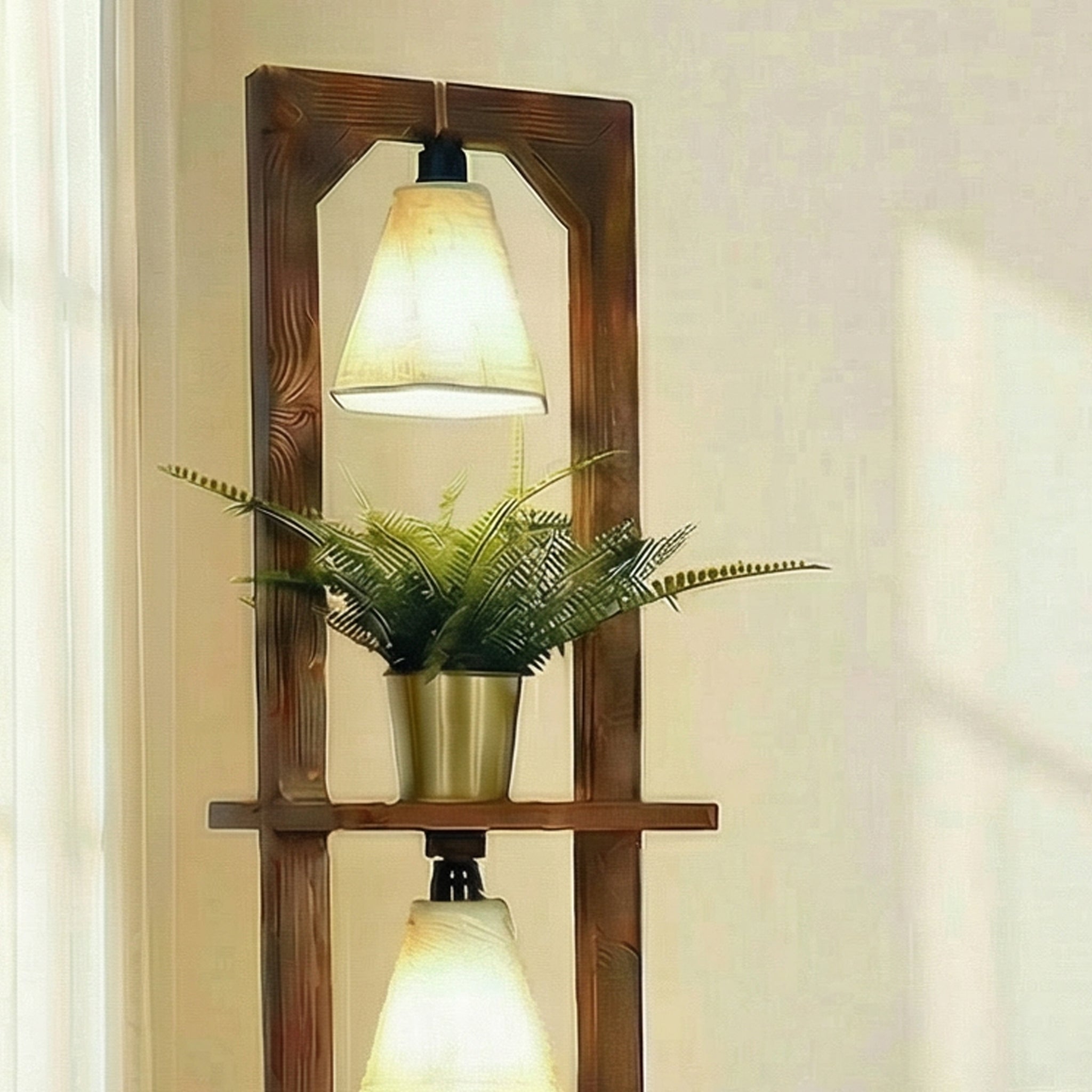 Daffodil Wooden Floor Lamp with Jute Fabric Lampshade | Standing Lamps for Living Room