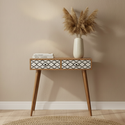 Stella Console Table for Living Room | Solid Mango Wood Entryway Table