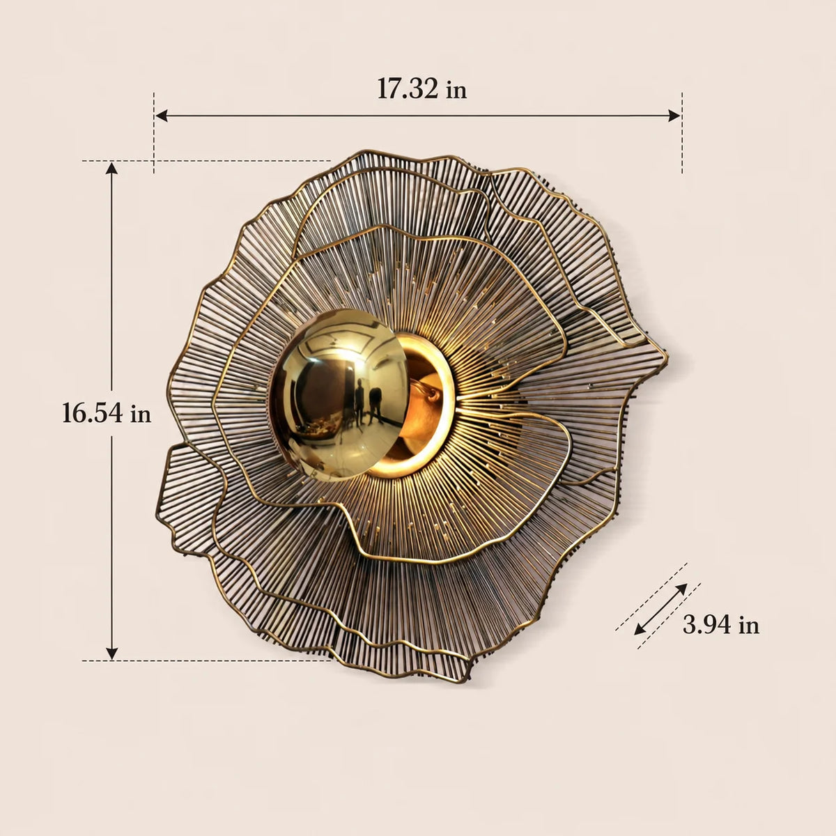 Modern Girik Gold Effect Wall Sconce | Flower Wall Lamp Light For Home Decor