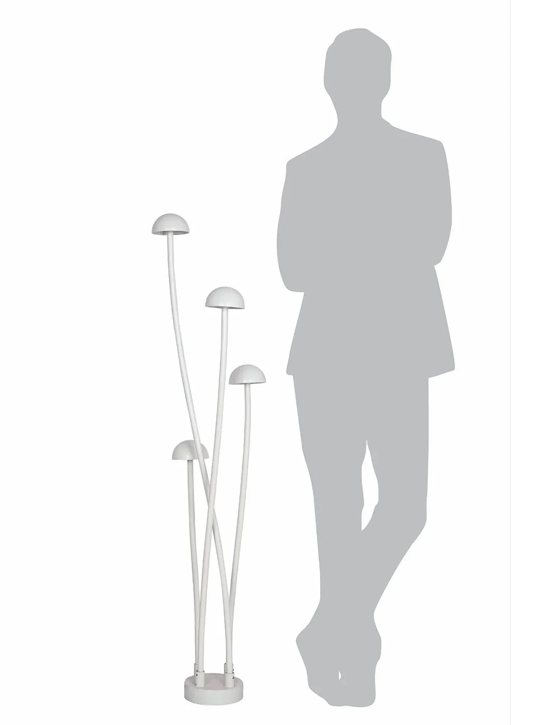 Enoki Modern LED Mushroom Bollard Lights | Off-White Garden Post Lamps