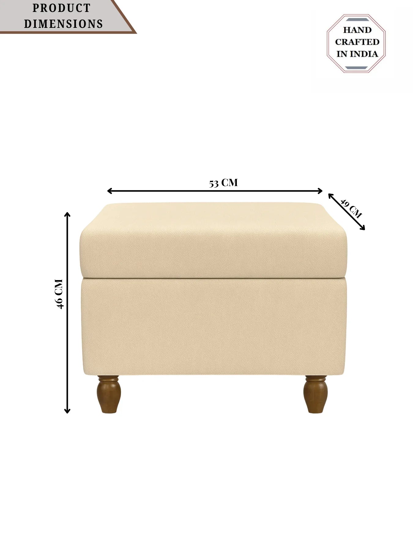 Modern Trunk Storage Ottoman-Beige