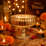 Silver Shimmer Urli Decorative Candle