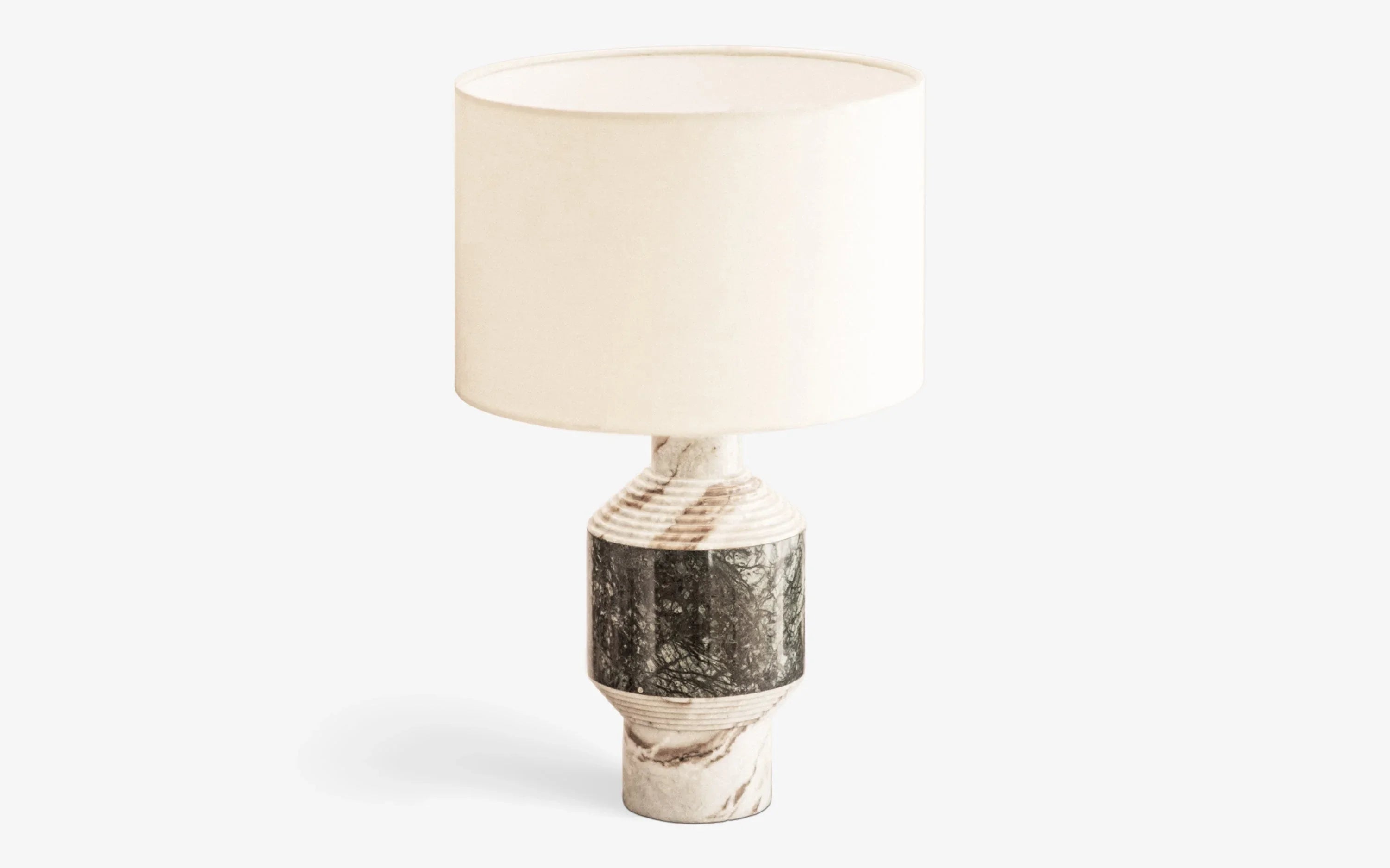 Doru Table Lamp | Marble, mild steel and cotton fabric shade