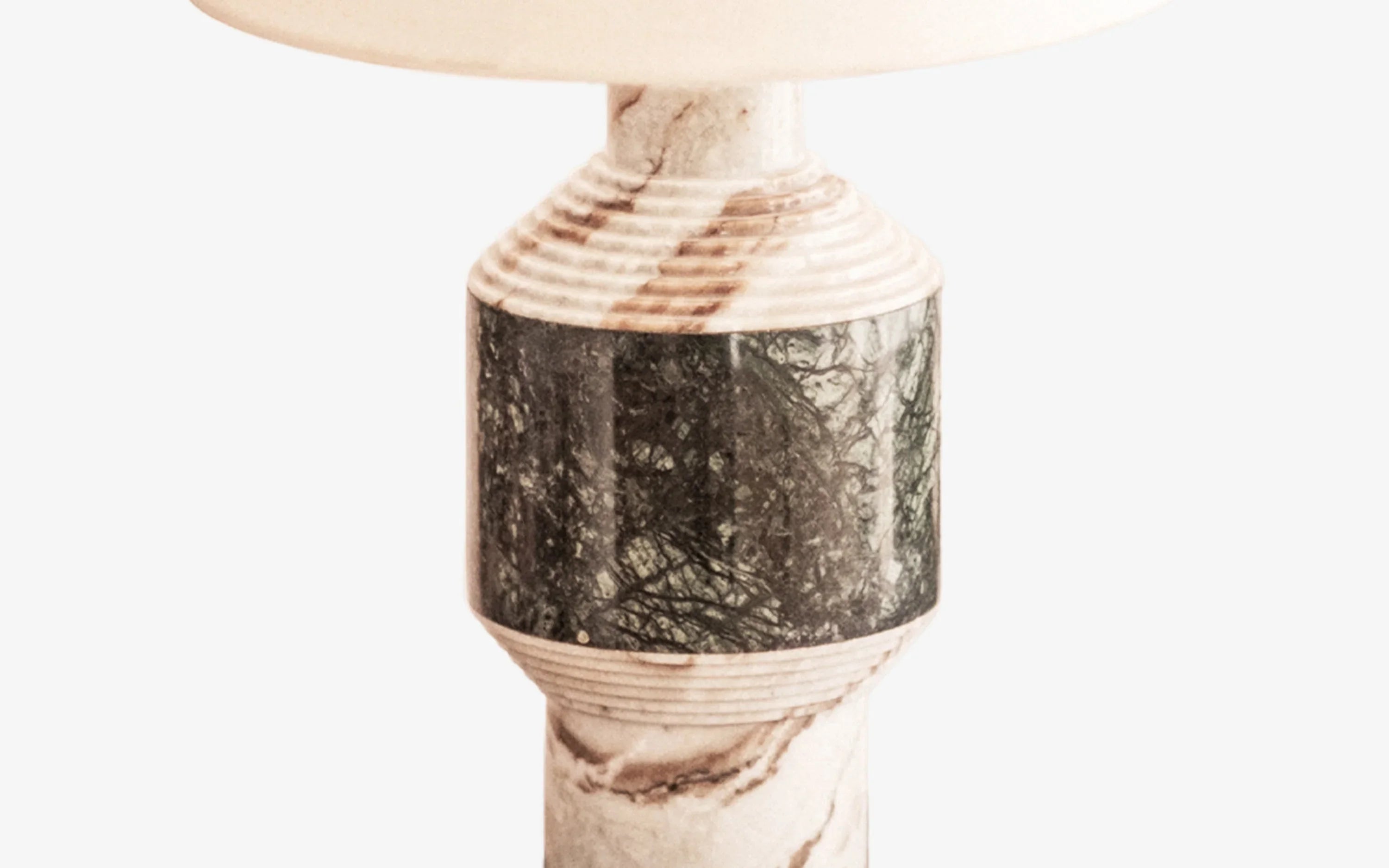 Doru Table Lamp | Marble, mild steel and cotton fabric shade