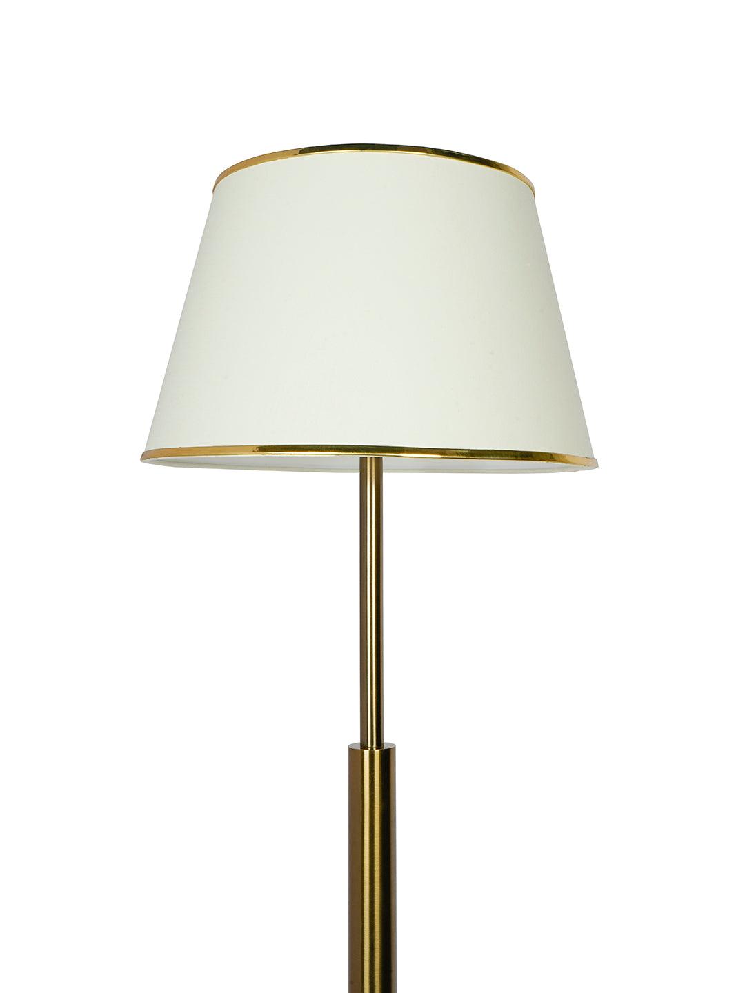 Simple Sophistication: Antique Brass Floor Lamp with Cream Shade