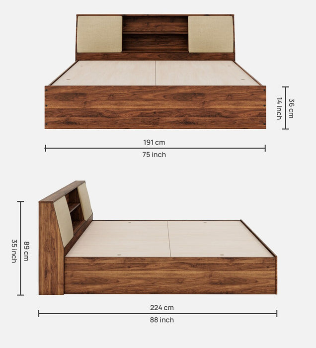 Orian Engineered Wood King Size Bed With Storage