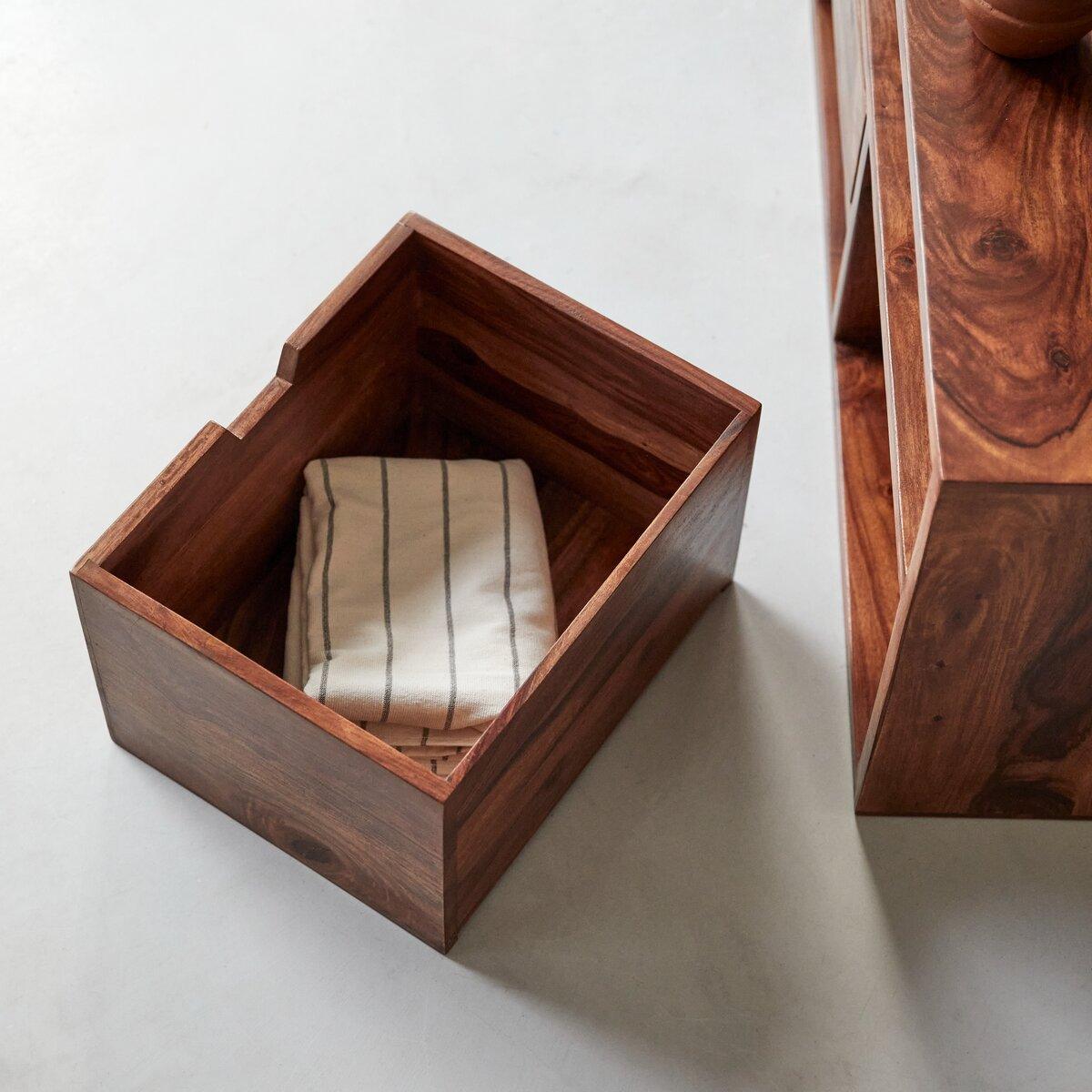 Trio Solid Sheesham Wood TV Unit In Honey Oak Finish