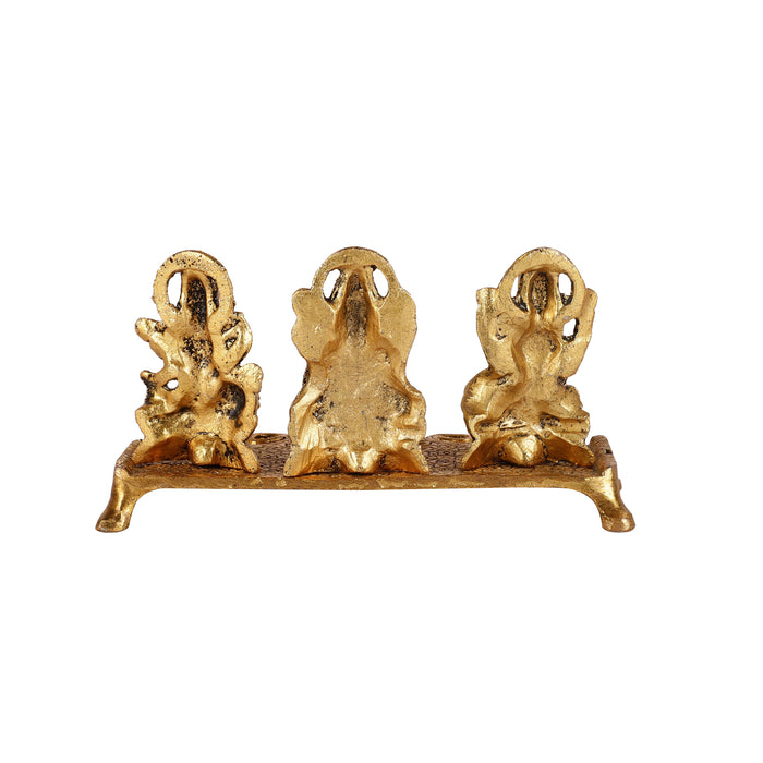 Goddess Laxmi Ganesh Saraswati Idol With Diya