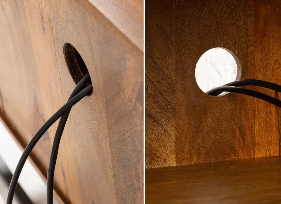 Wave TV Unit with 2 Doors | Solid Mango Wood TV Cabinet for Living Room