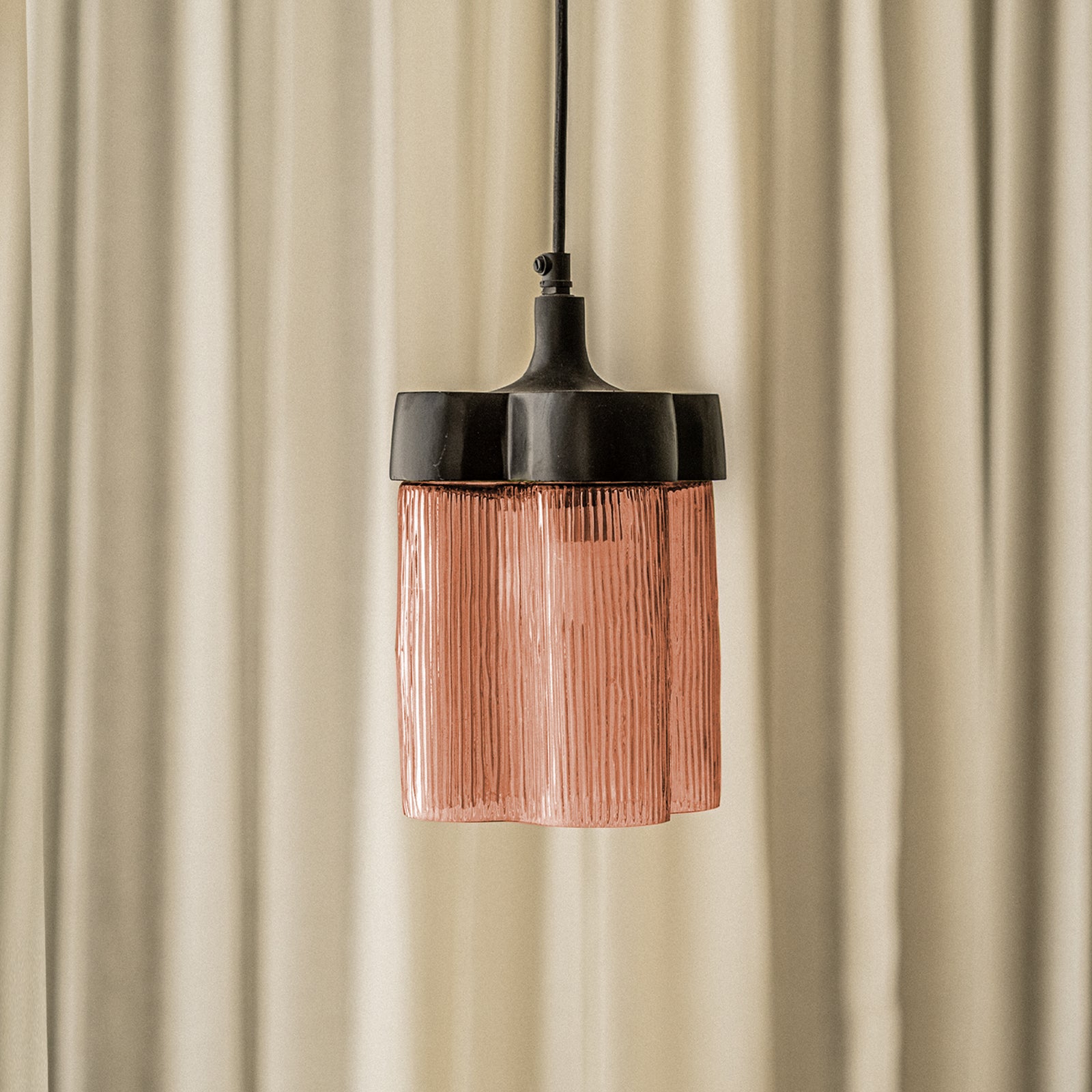 Furrow Hanging Lamp Small  | Mild Steel and Glass