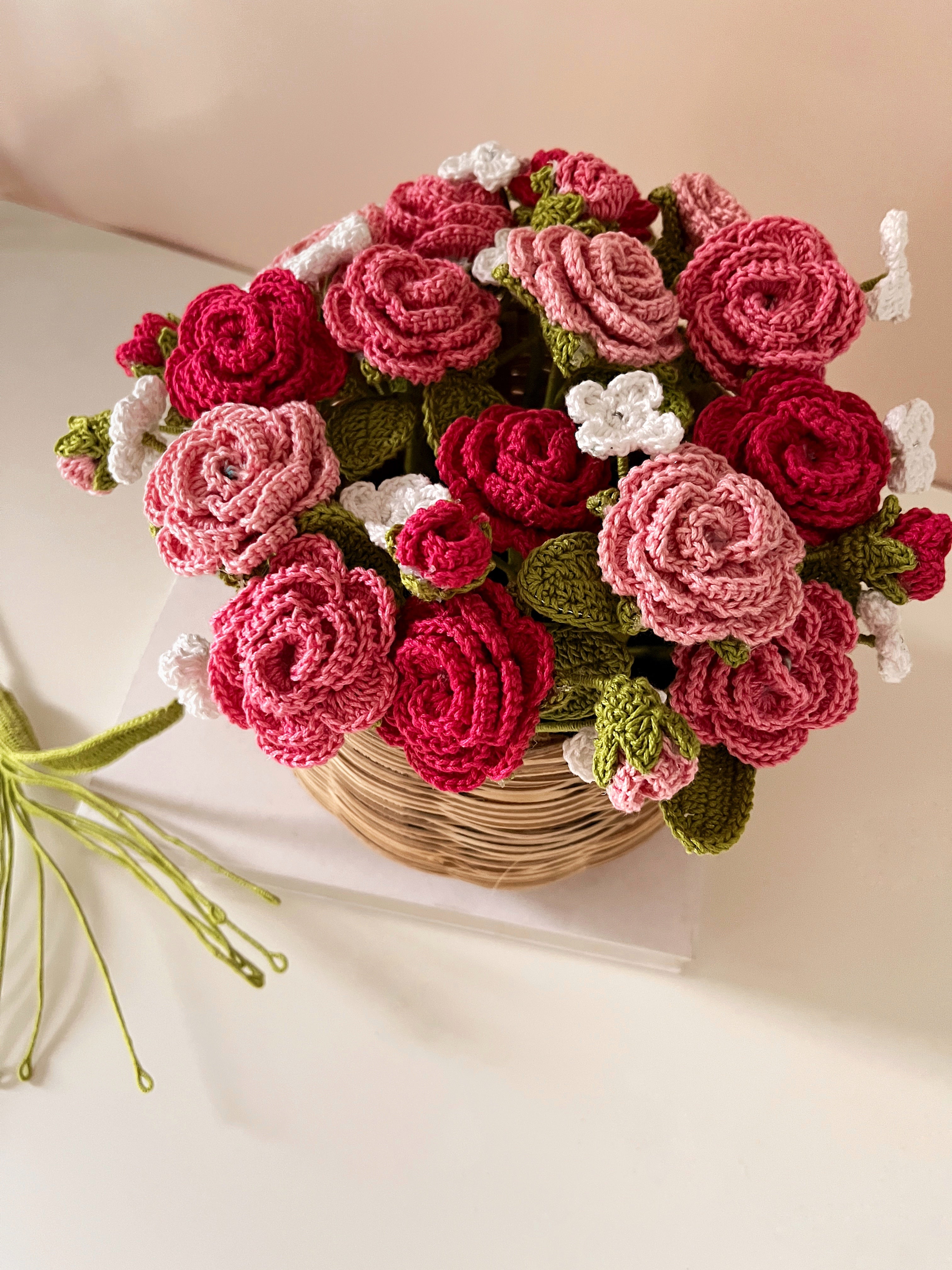 Crochet Rose Basket