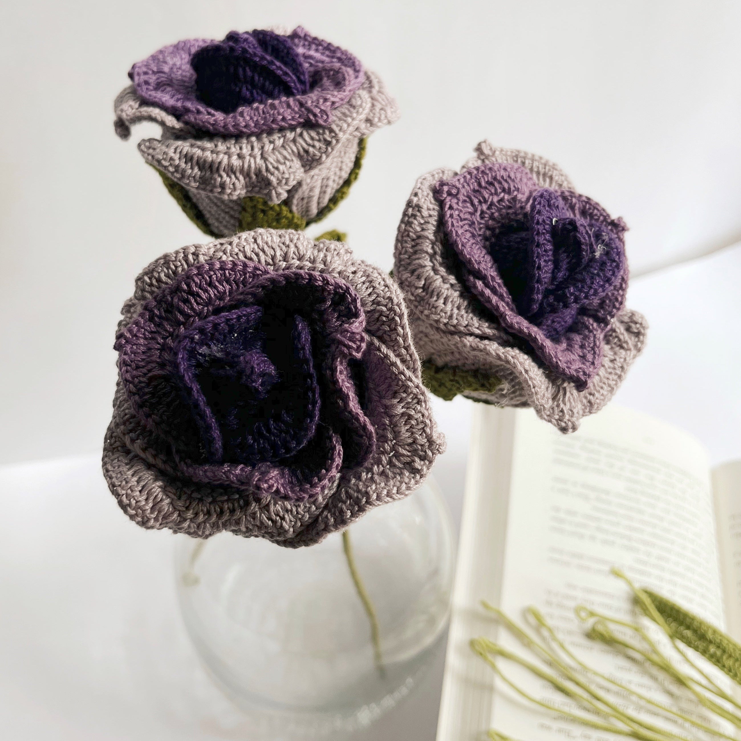 Crochet Gradient Thai Rose - Crochet Flower - 12" height / Single