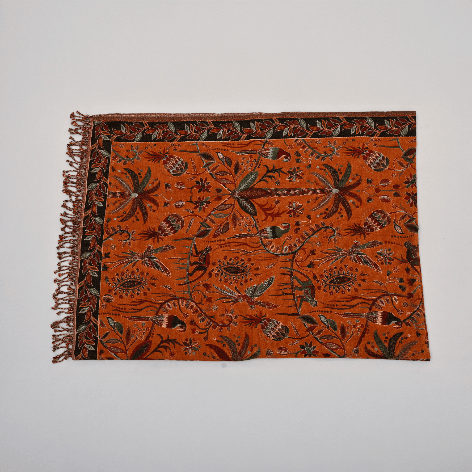 Songs of Nature Pure Cotton & Woollen Throw Blanket | Luxury Living Room & Bedroom Decor