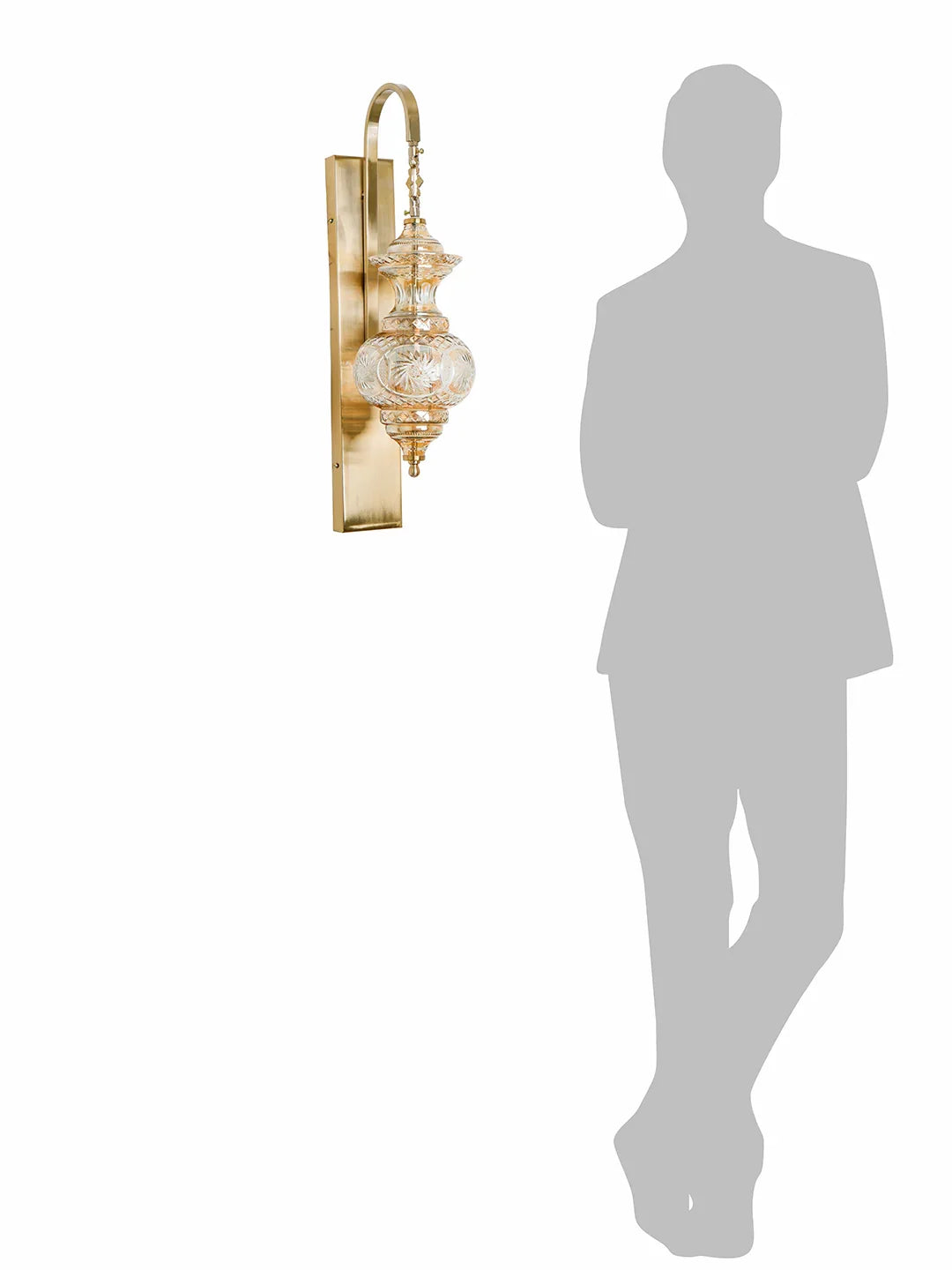 Sun-Kissed Diamonds Dance: Hand-Cut Golden Luster Glass Wall Light - Moroccan Magic