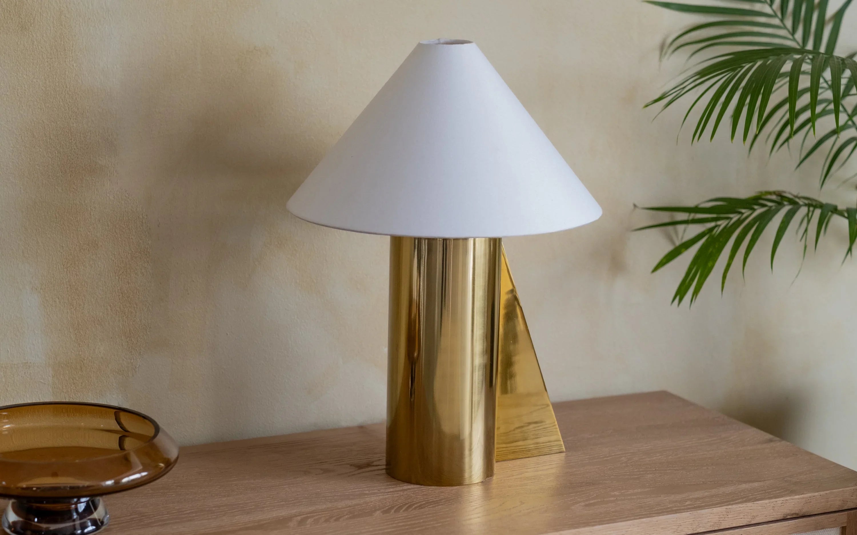 Helia Tall Table Lamp | Stainless Steel and Cotton Fabric