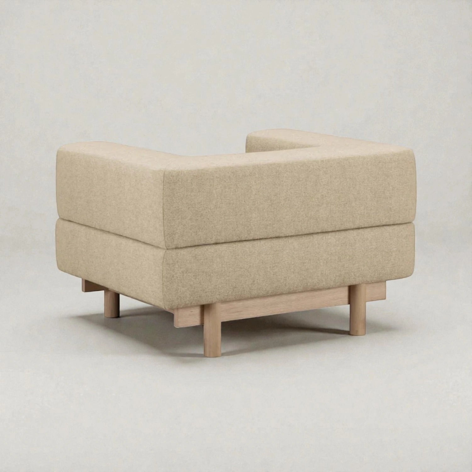 Alchemy Solid Ash Wood Armchair | Fabric Upholstery Chair