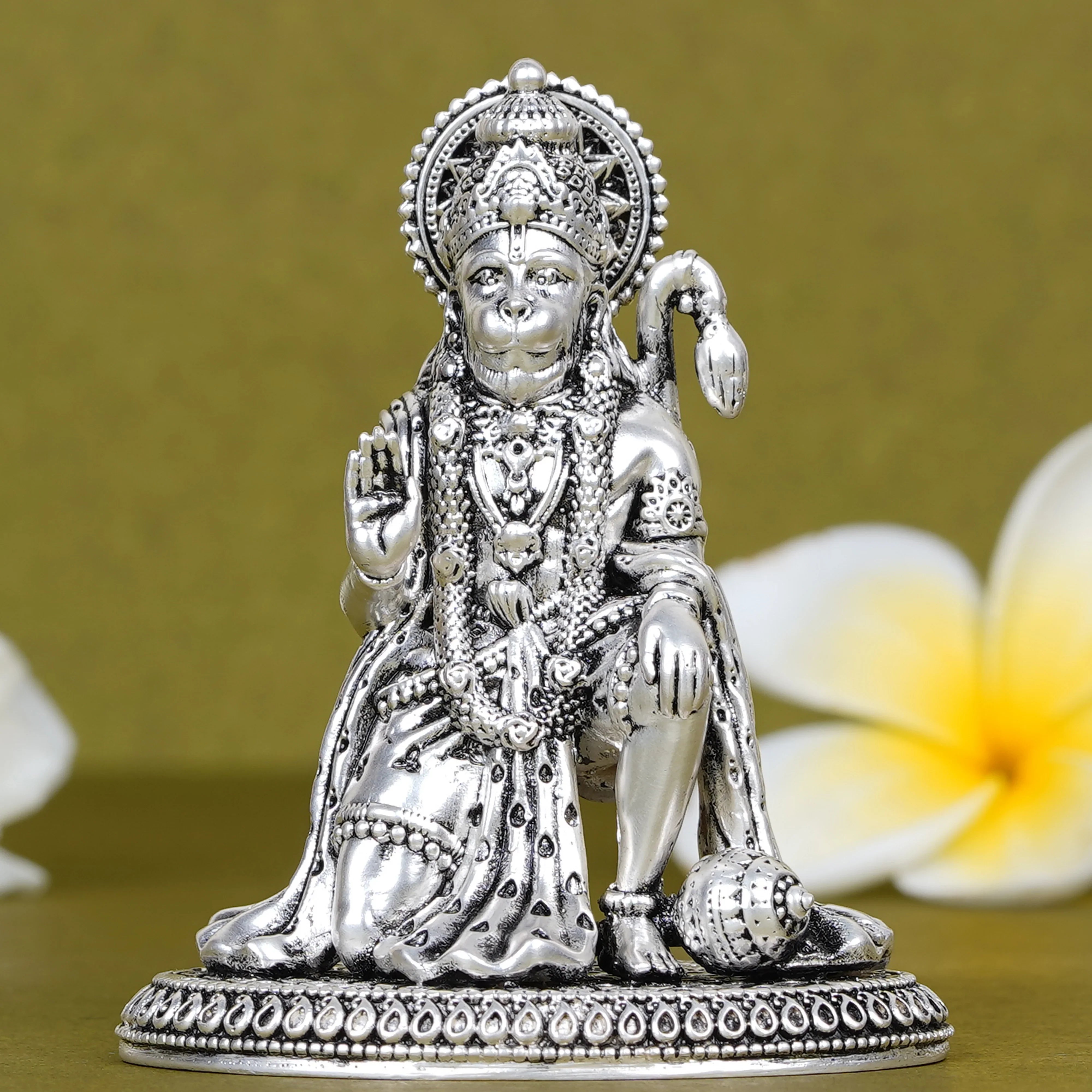 Pure Silver Plated Brass Khatu Shyam Ji Dashboard Idol