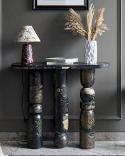 Ribl - Marinace Black Marble Console Table