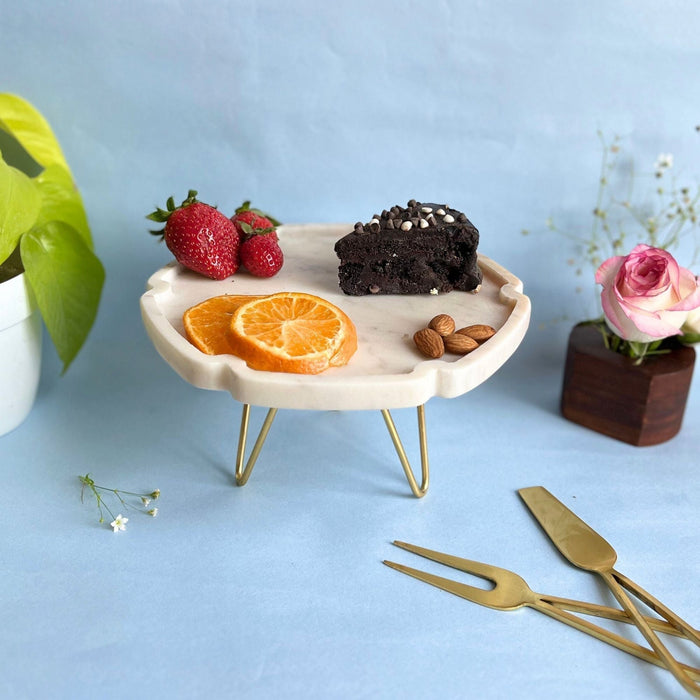 Natural Marble Pastry Stand & Modern Cake Stand for Dining Table