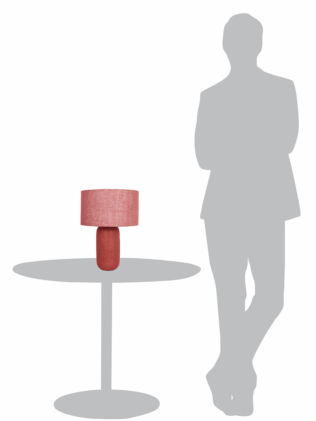 Rustic Red Oxide Jute & Fabric Capsule Table Lamp