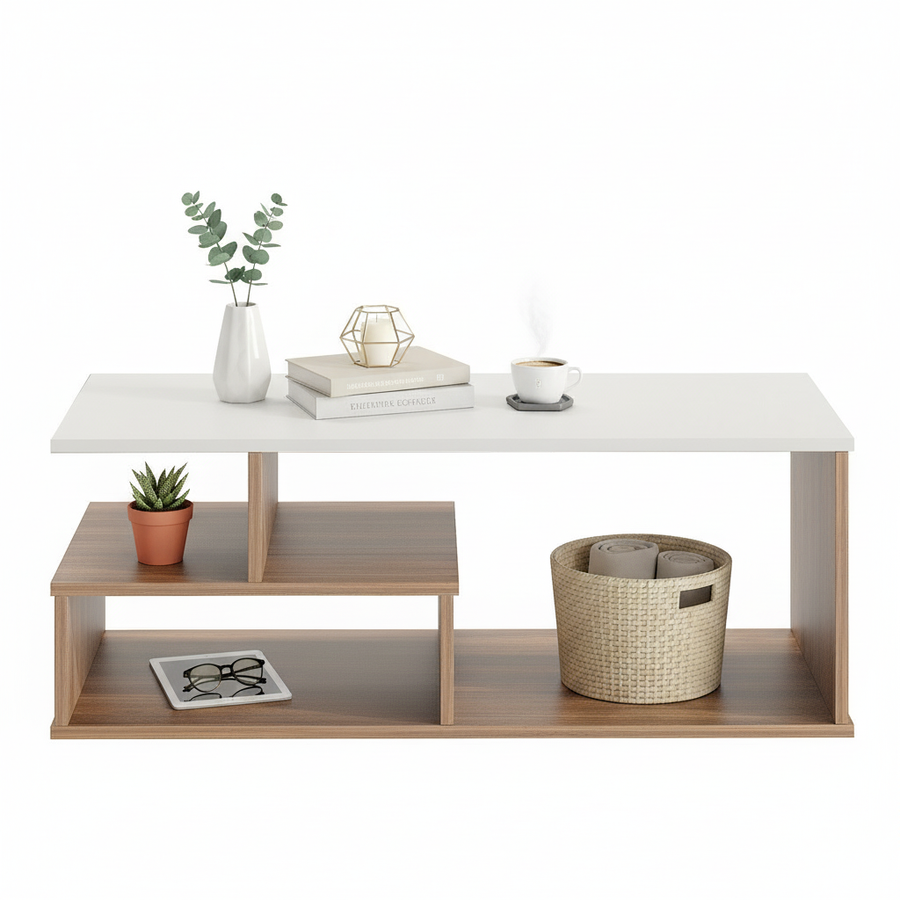 Coffee Table for Living Room with Storage Shelf - Witely