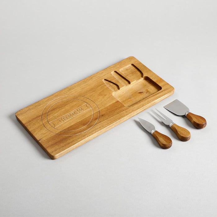 Wooden Cheese Board With Knife Set