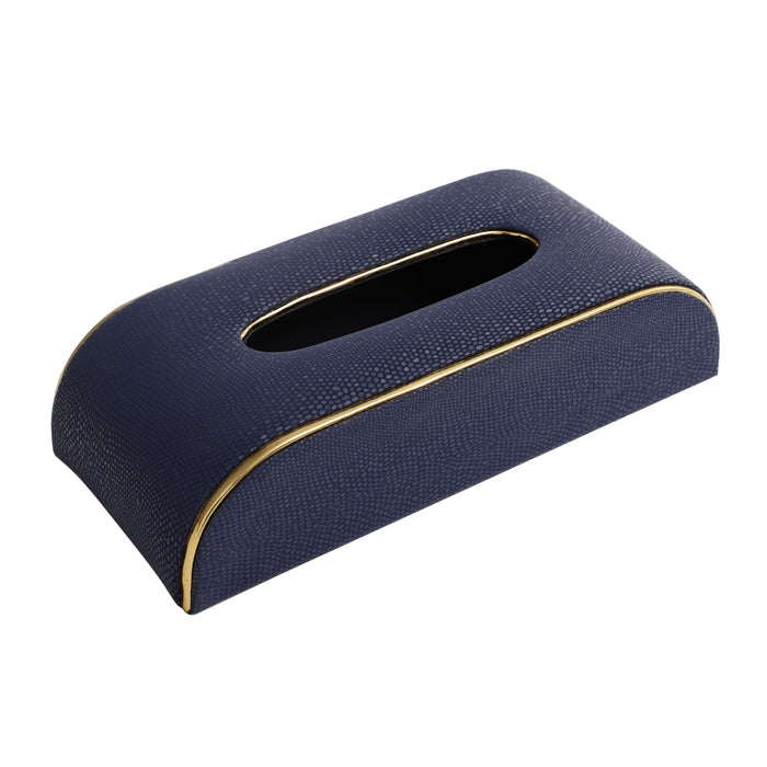 Sleek Slant Leather Napkin Box | Tissue Paper Holder