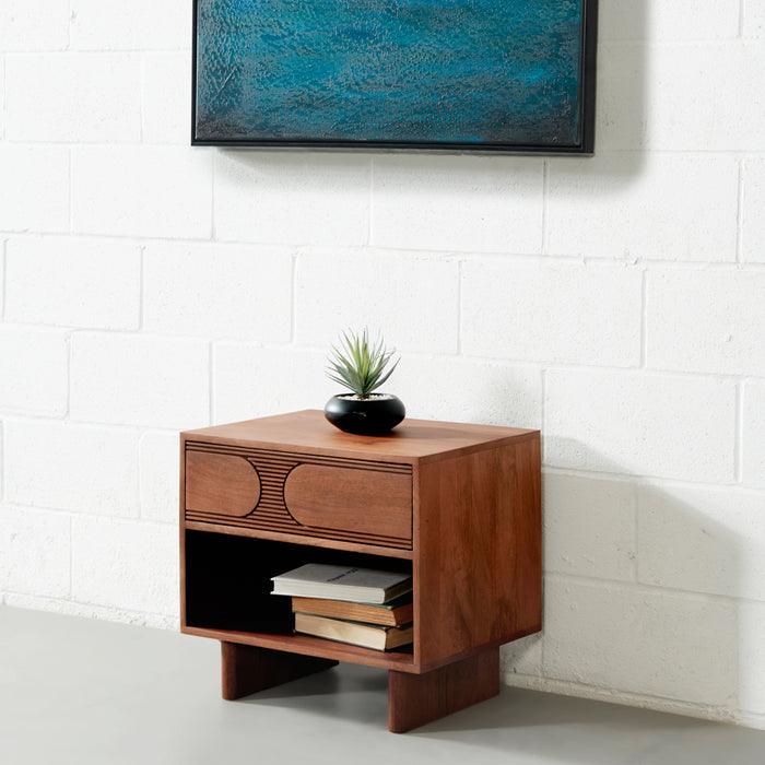 Lucius Bedside Table | Wooden Side Table for Living Room | Nightstand for Bed Side