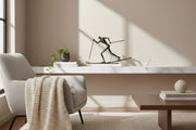 The Skiing Man Decorative Sculpture | Luxury Marble Statement Art | Showpiece Home Decor Item