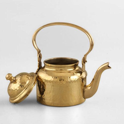 Brass Tea Pot | Serving Tea Kettle | Brass Hammered Tea Kettle | Vintage Teapot - 1 LTR