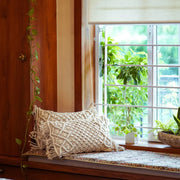 Hand-Knotted Macrame Cushion Covers | Soft Cotton Throw Pillow Covers for Sofa ( Set of 2 )