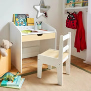 Modern Study Desk Table with Chair Ergonomic Space-Saving Desk for Home & Office