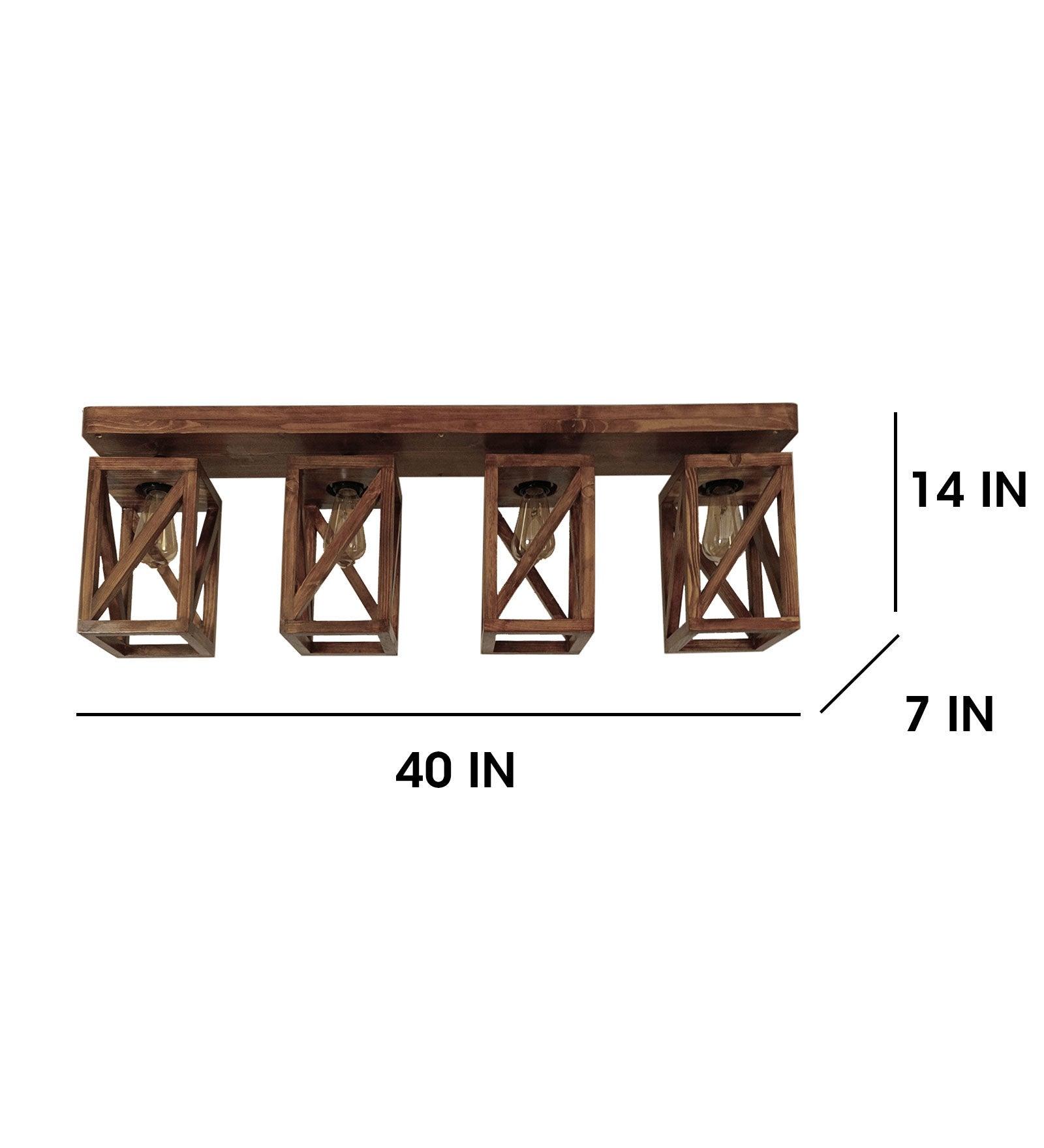 Symmetric Brown 4 Series Ceiling Lamp