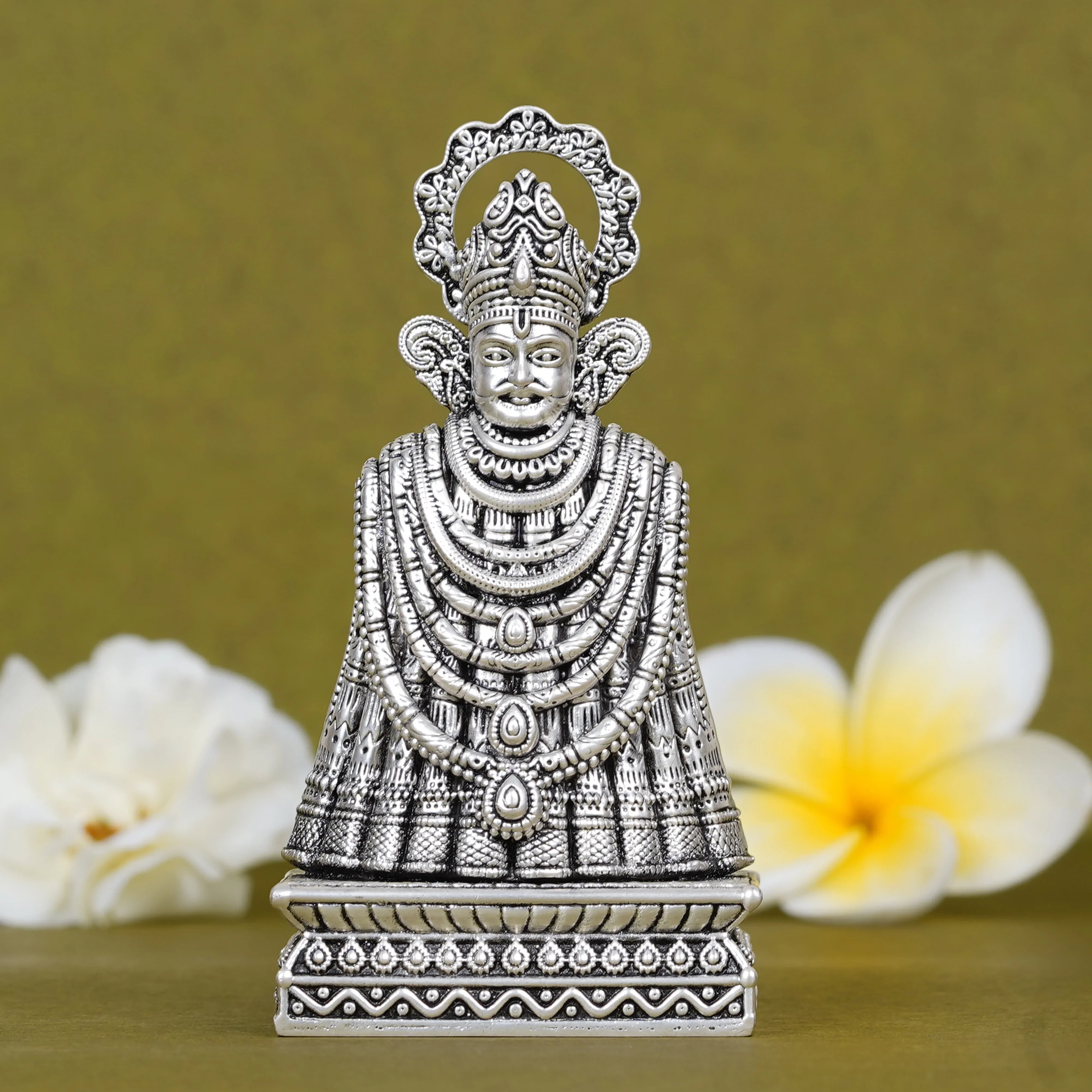 Pure Silver Plated Brass Hanuman Ji Dashboard Idol