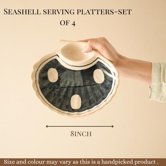 Seashell Serving Platters-Set Of 4