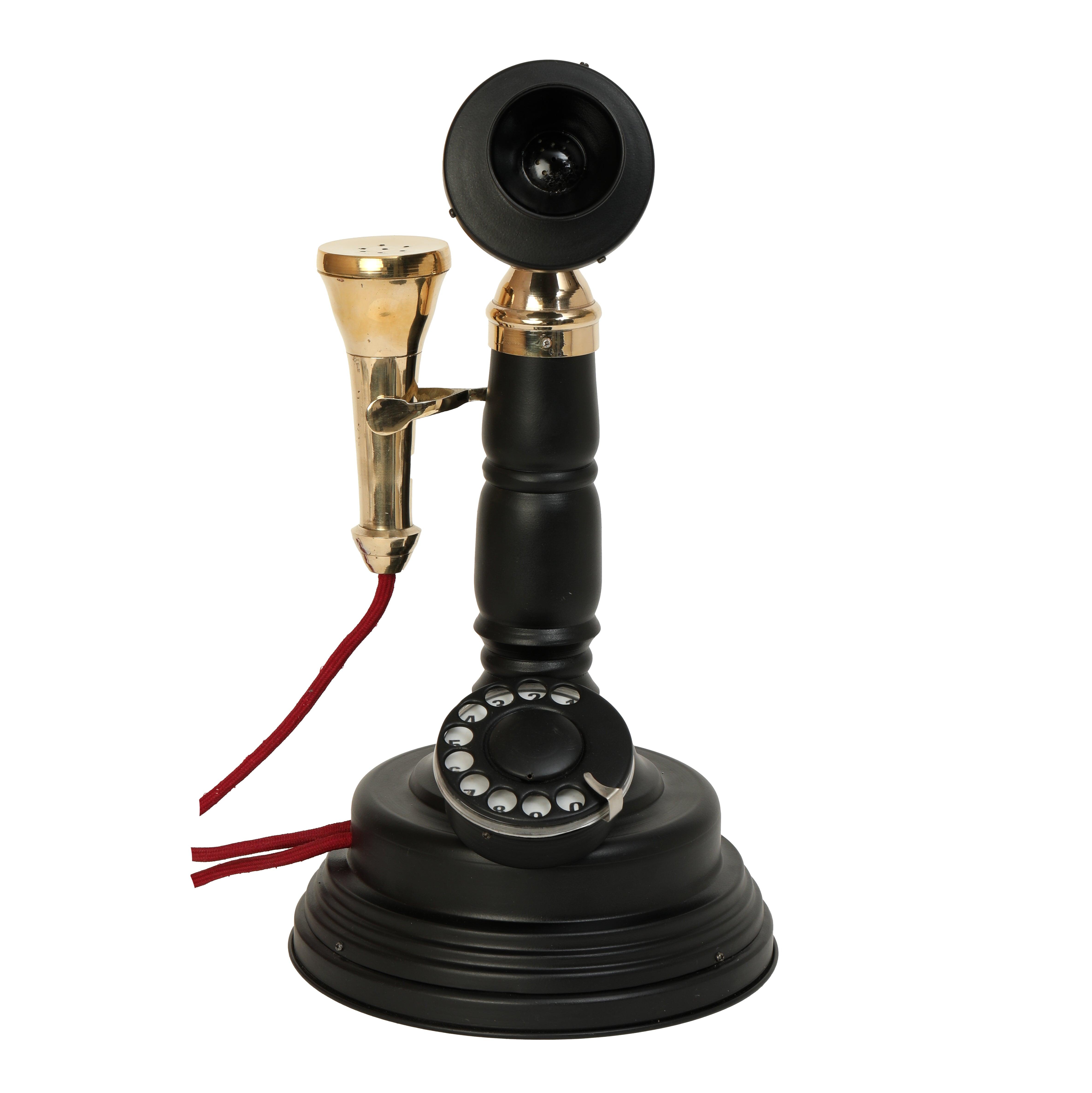 Home Decorative Shinny Brass Finish Table Top Telephone Unique Masterpiece