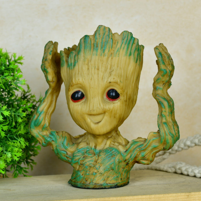 Groot Figurine Planter with Hands Up |  Artisan Home Decor & Functional Design