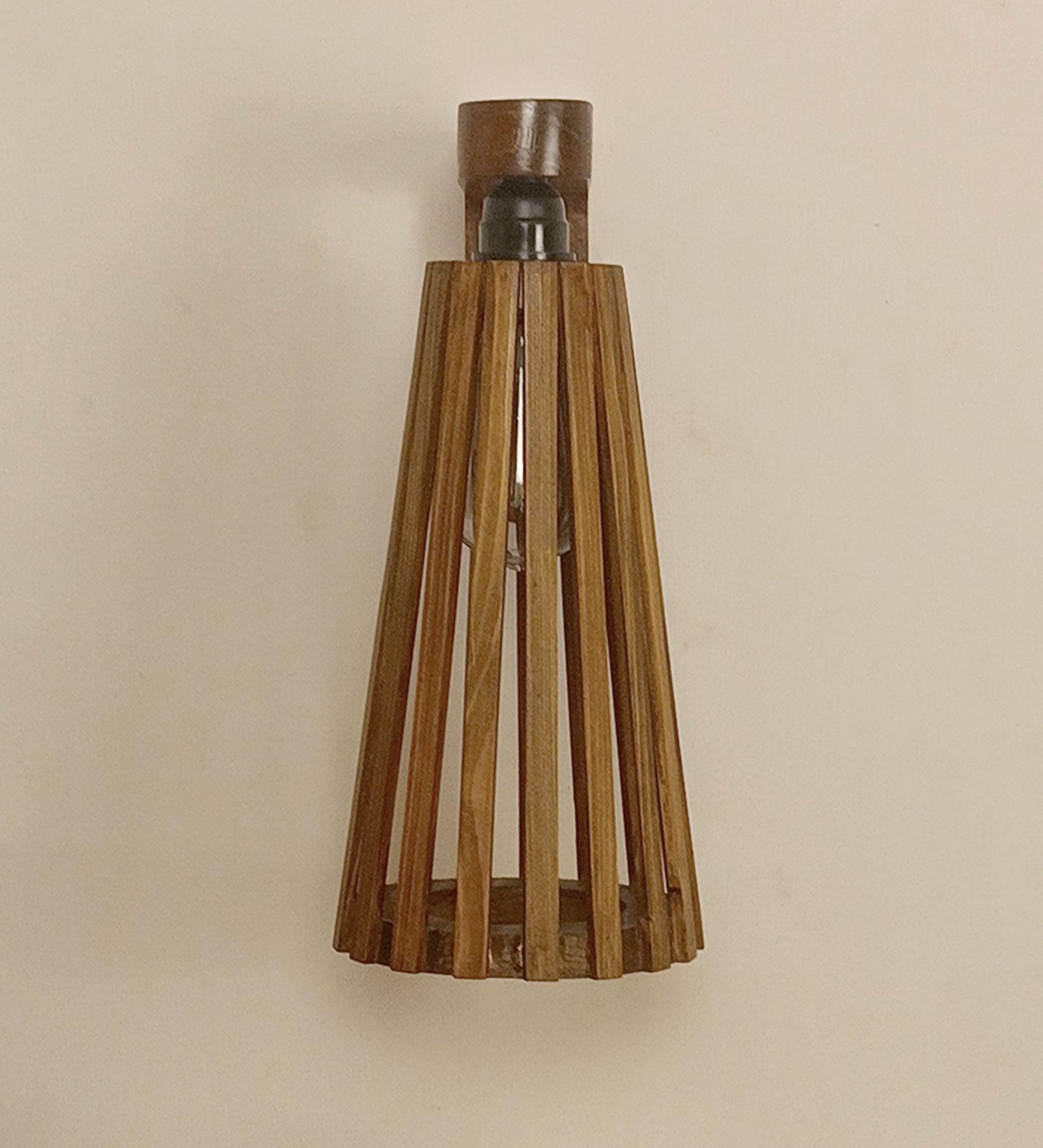 Billet Brown Wooden Wall Light