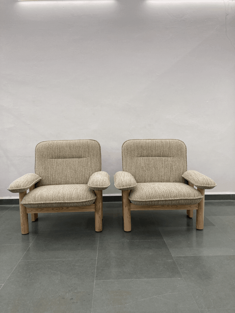 Audo Armchair | Fabric Upholstery And Solid Ash Wood