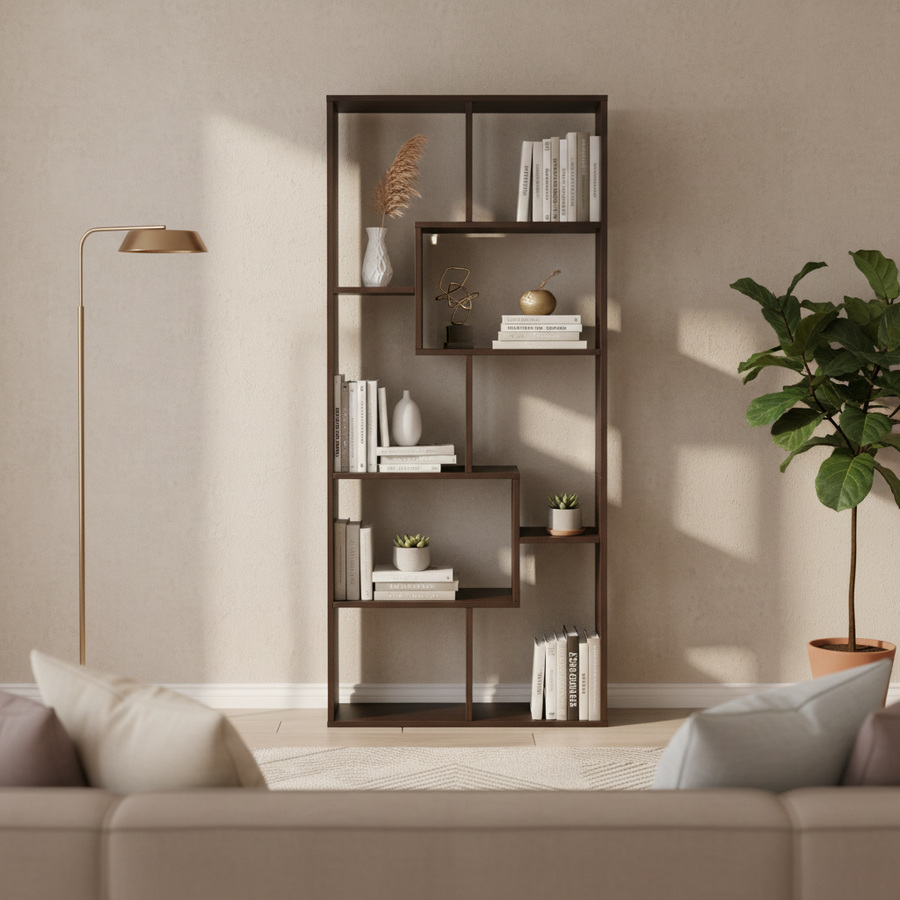 Modern Bookshelf with Storage Shelves - Medina