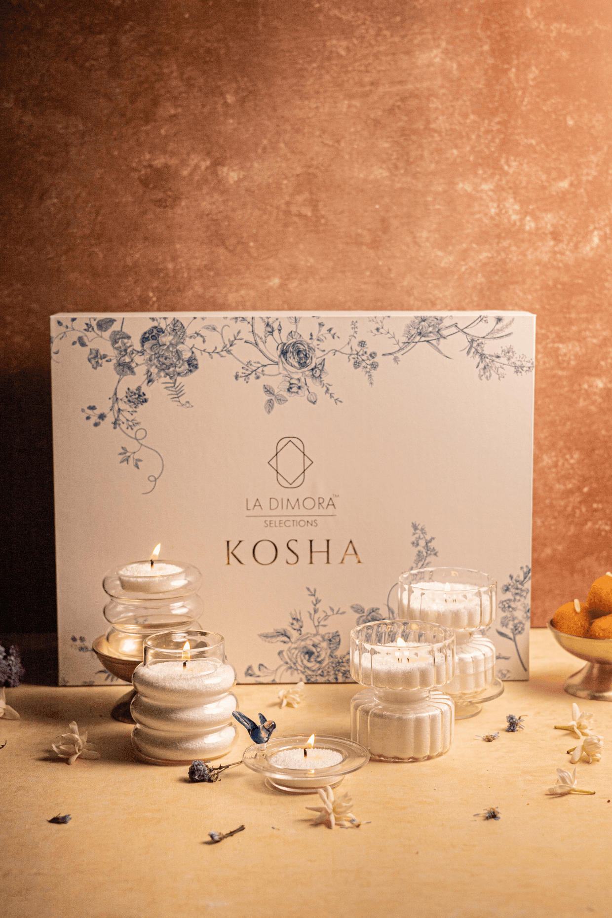 Diamante Tea Light Holder with Wicks | T Light Candle Holder - BUY 1 GET 1 FREE