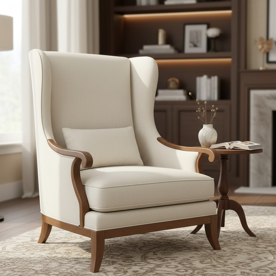 Premium Grey Thick Padded Velvet Sofa Lounge Chair with Cushion