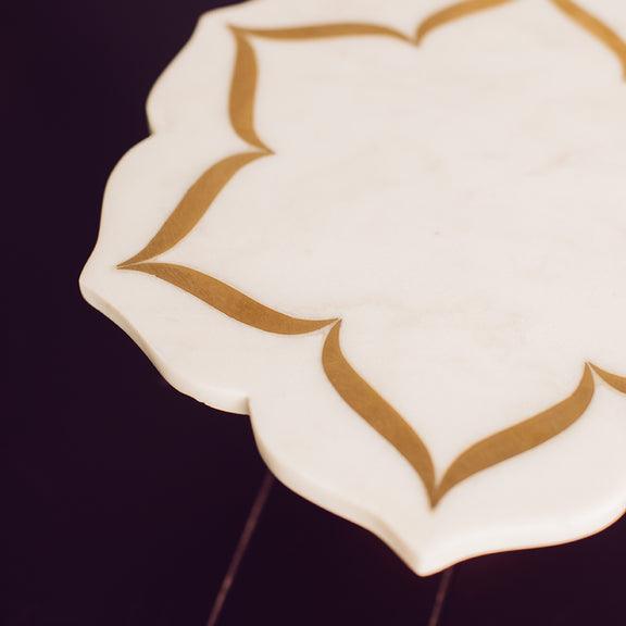 Marble Brass Flower Cake Stand