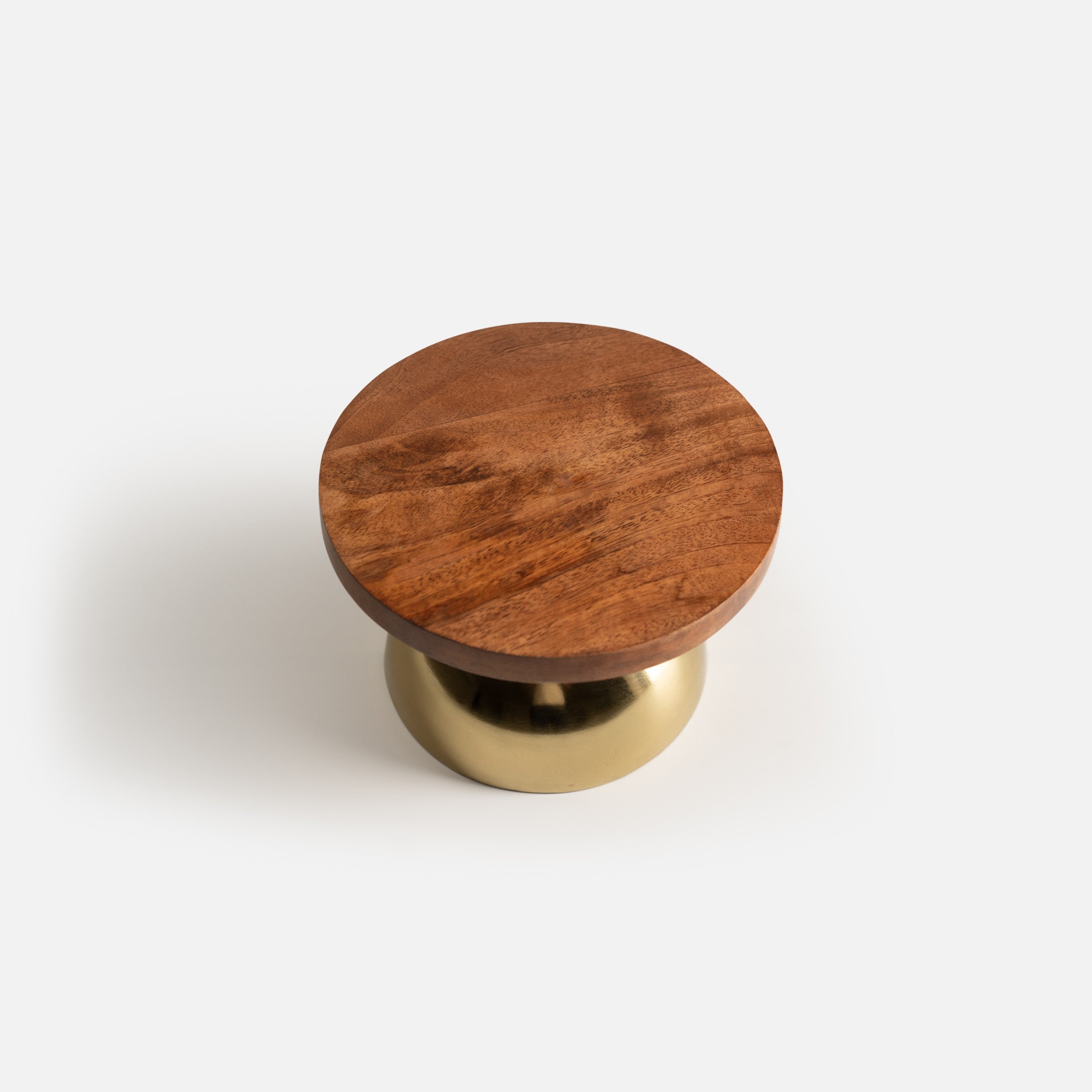 Ora-Uday Wooden Cake Stand with Gold Finish Base