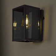 Contemporary Cuboid Black Glass Wall Light