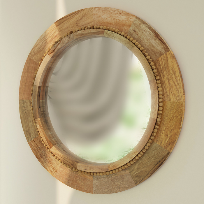 Abacus Round Mirror Natural